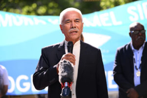 Anote Tong, Former President of Kiribati speaks at the Federal Court of Australia, in Melbourne, Wednesday, November 8, 2023. Pabai Pabai and Paul Kabai, two Torres Strait Islander elders are fighting for their lands, culture and existence in the first climate class action brought by Australia's First Nations people. (AAP Image/Morgan Hancock) NO ARCHIVING