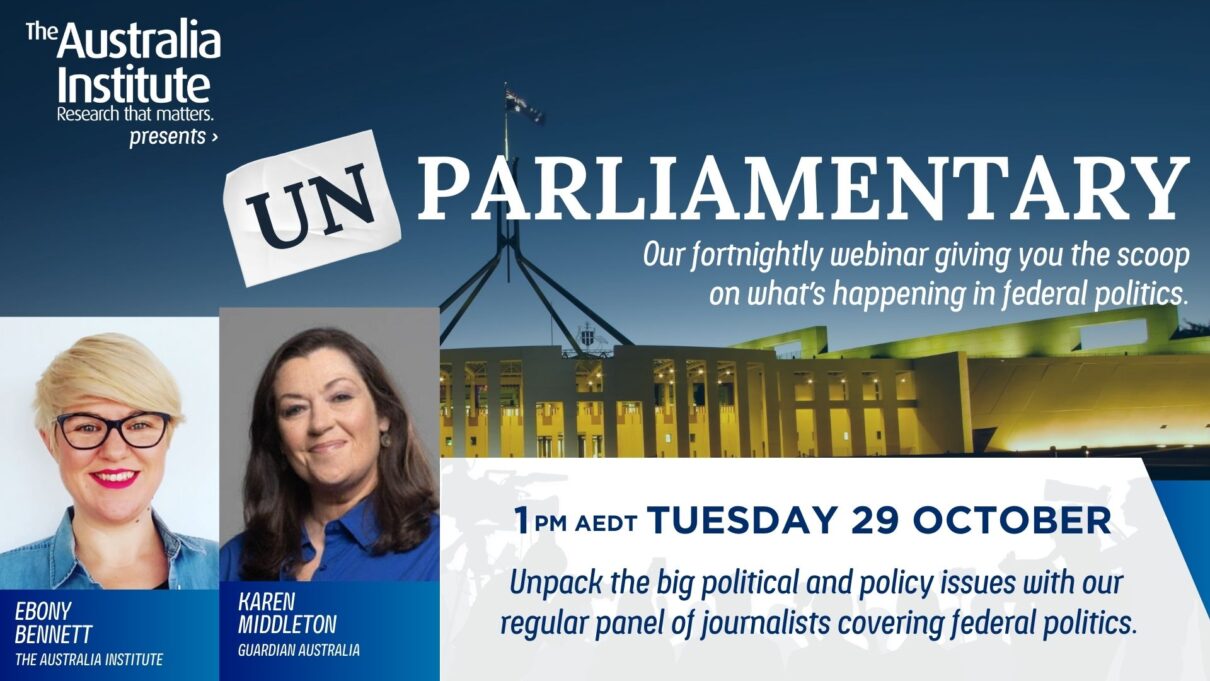 Unparliamentary with Karen Middleton - Tuesday 29 October