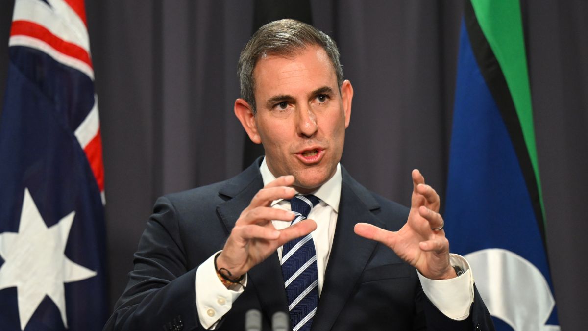 Australian Treasurer Jim Chalmers speaks to the media during a press conference at Parliament House in Canberra, Wednesday, September 4, 2024.