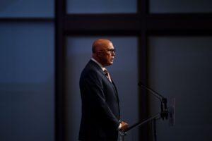 Leader of the Opposition Peter Dutton delivers his keynote speech during the Australian Financial Review Business Summit, in Sydney, Tuesday, March 12, 2024